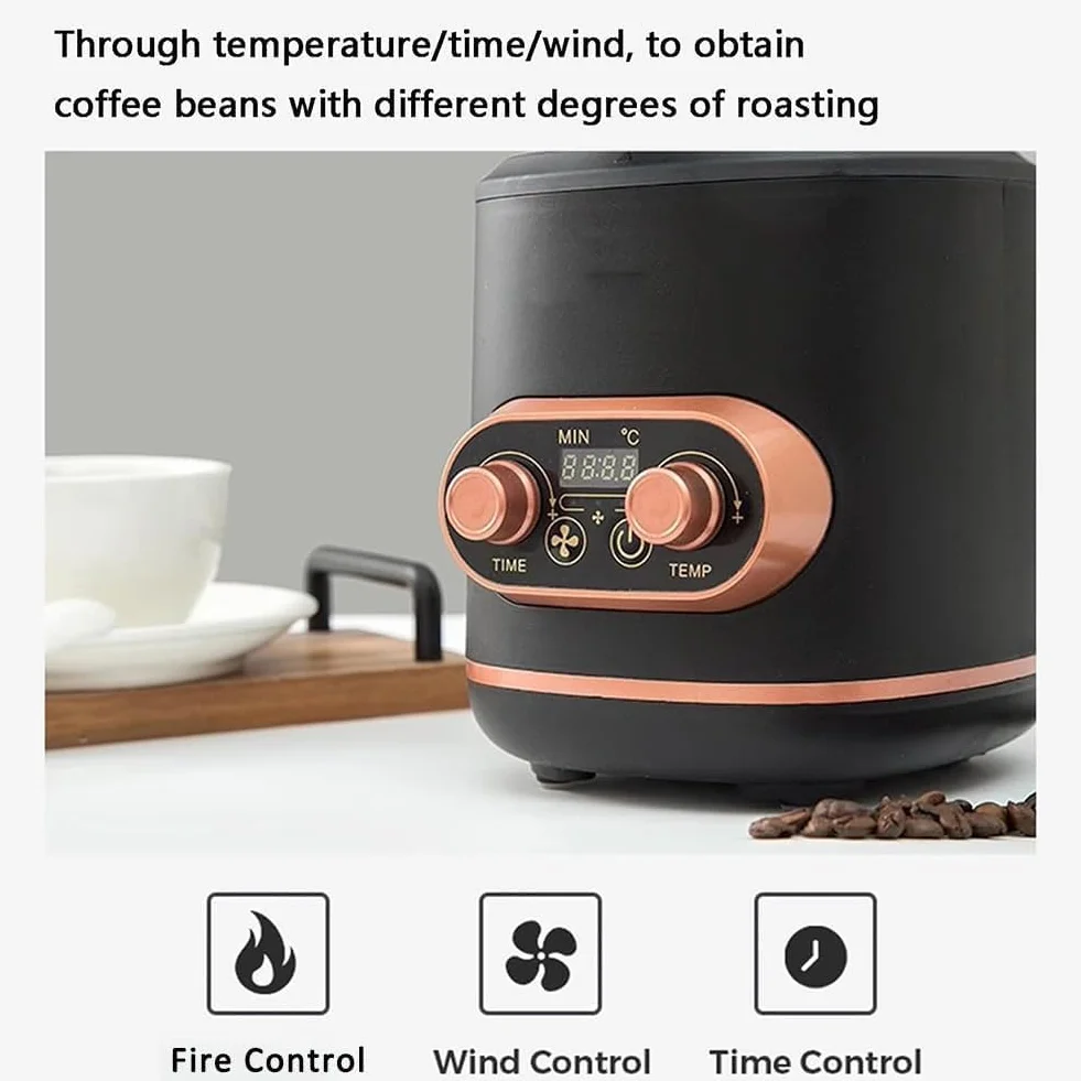 Tostatrice per caffè, Tostatrice elettrica per Chicchi di caffè da 2400 W con Tempo e Temperatura Regolabili, Tostatrice per Chicchi di caffè da 300 g, Kit per tostatura del caffè PE