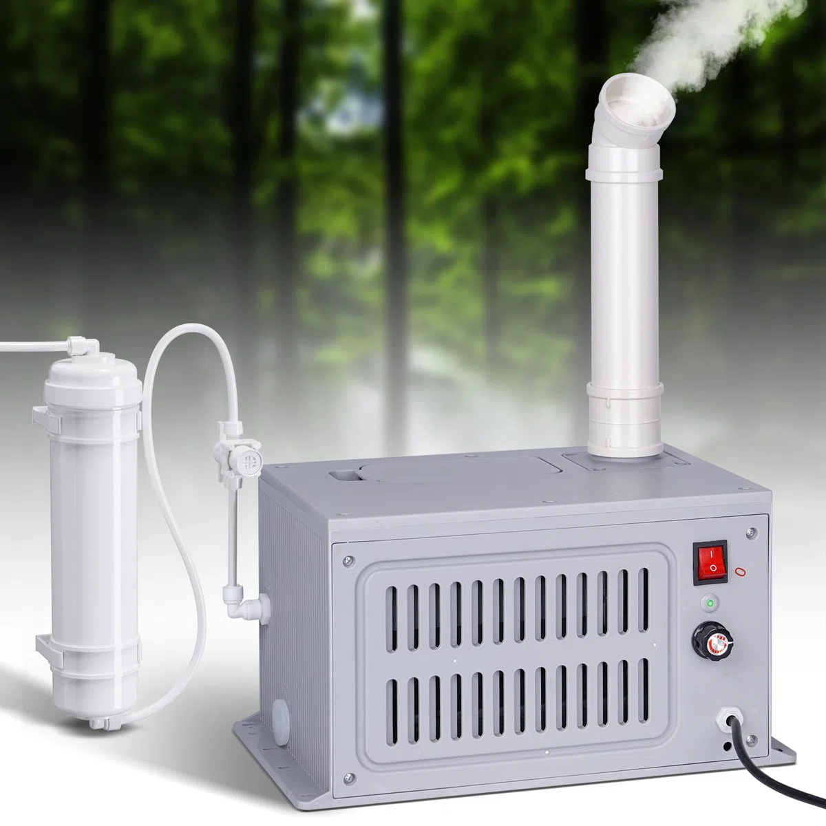Umidificatore Industriale Grande Volume Mist Umidificatore Ad Ultrasuoni Macchina Nebbia con Filtro Universale Tubo in PVC per Officina Supermercato Magazzino Pianta Ver