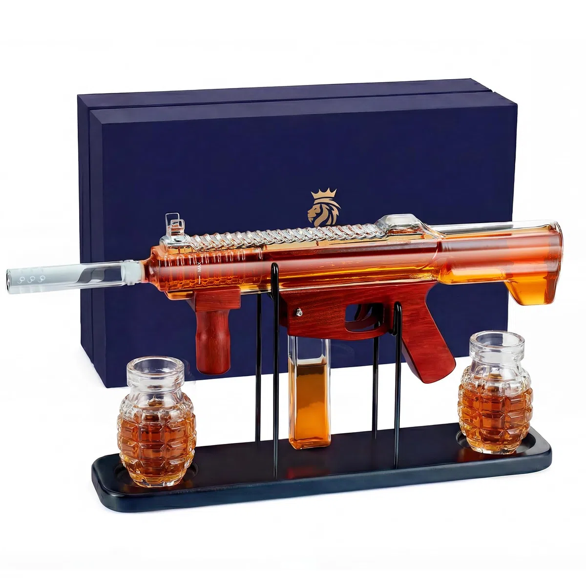 Regali per uomini papà,Kollea Set di decanter per whisky da pistola- Edizione Limitata, Decanter per Liquori con Bicchiere,Regalo di Compleanno per Lui Marito,Regalo Militare per Bere in Casa Bar