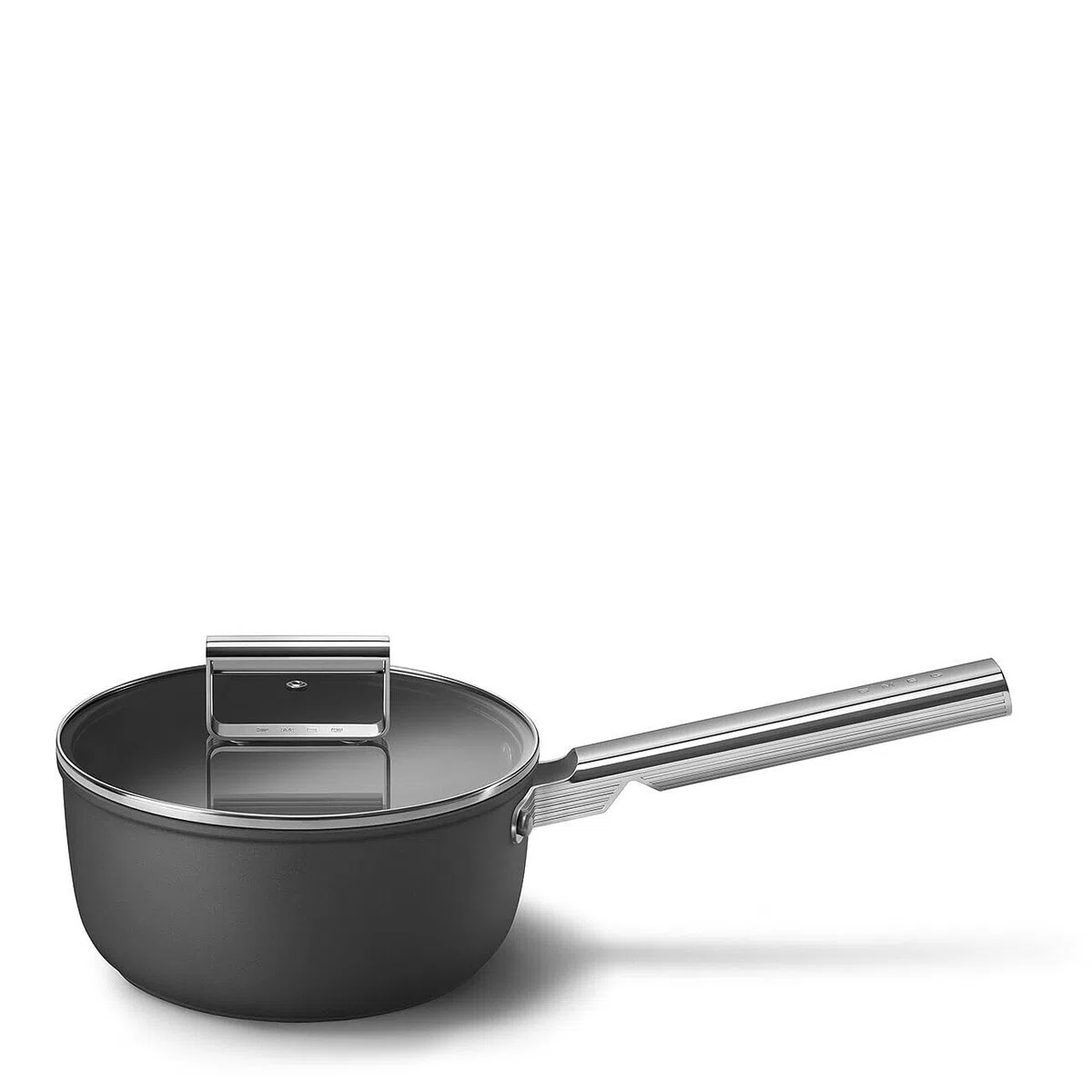 Smeg, Casseruola Antiaderente SPF2012BLM, Diametro 20 cm, Rivestimento Ceramico senza PFAS, Manico in Acciaio Inox, per Tutti i Piani Cottura, fino a 250° in Forno, Capacità 3,1 cl, Nero Opaco