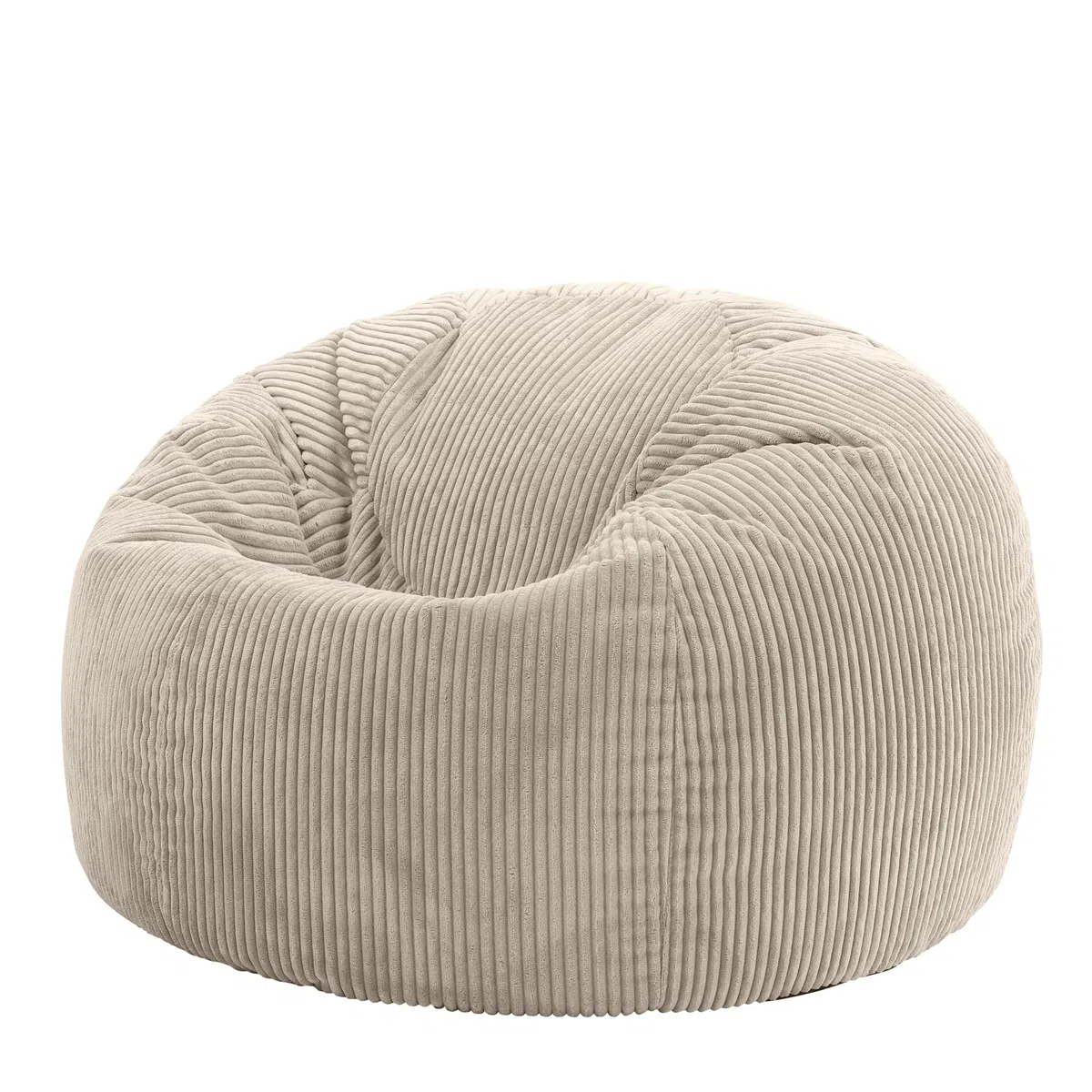 icon Classico Poltrona Sacco, Beige, Velluto a Coste, Pouf Poltrona con Riempimento Incluso, Pouf Sacco, Camera da Letto, Soggiorno, Mobili Soggiorno