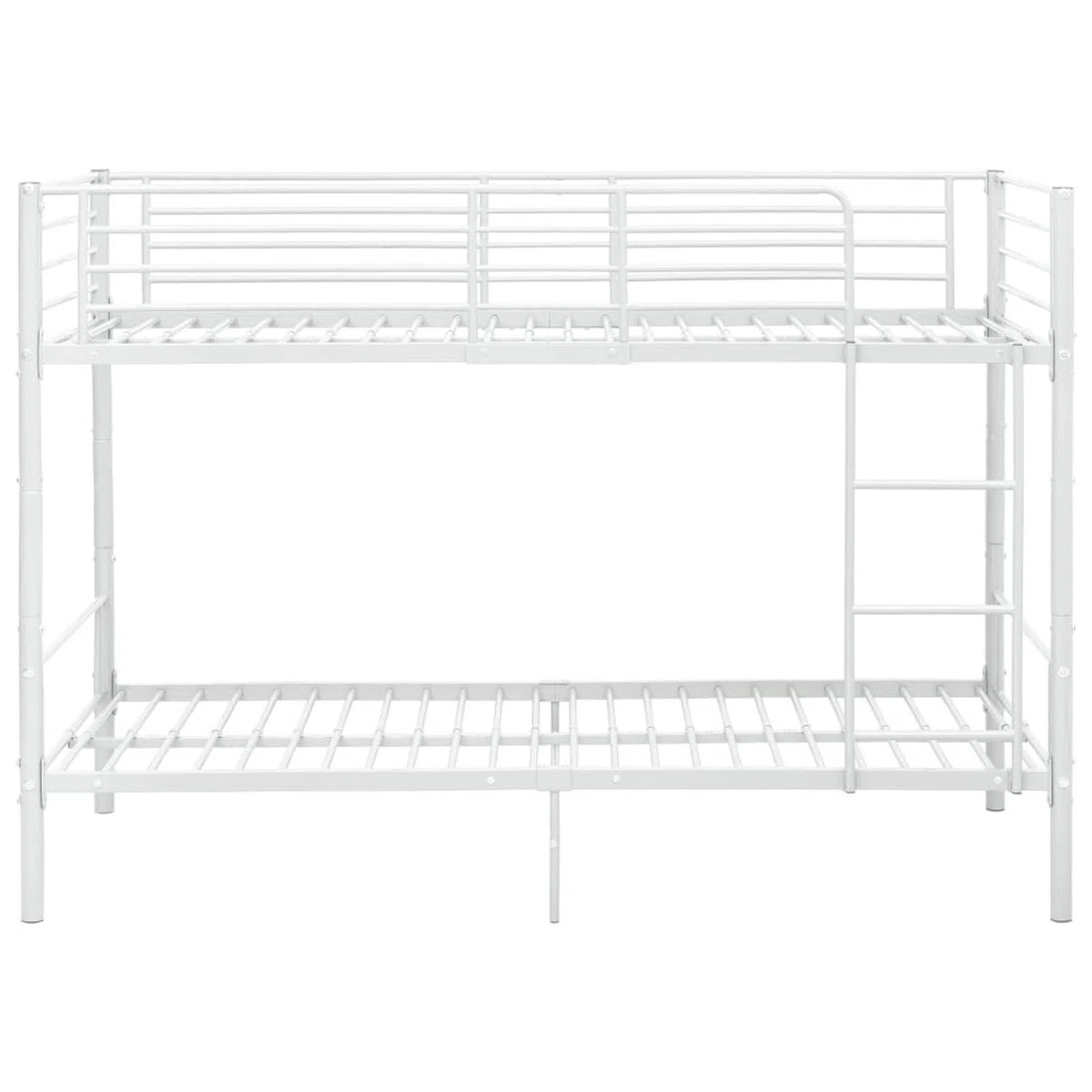IKAYAA Letto a Castello per Adulti Letto a Castello in Metallo con Rete a doghe Letto Singolo 90x200 Inclus Scomponibile in 2 Letti Singoli-Bianco-