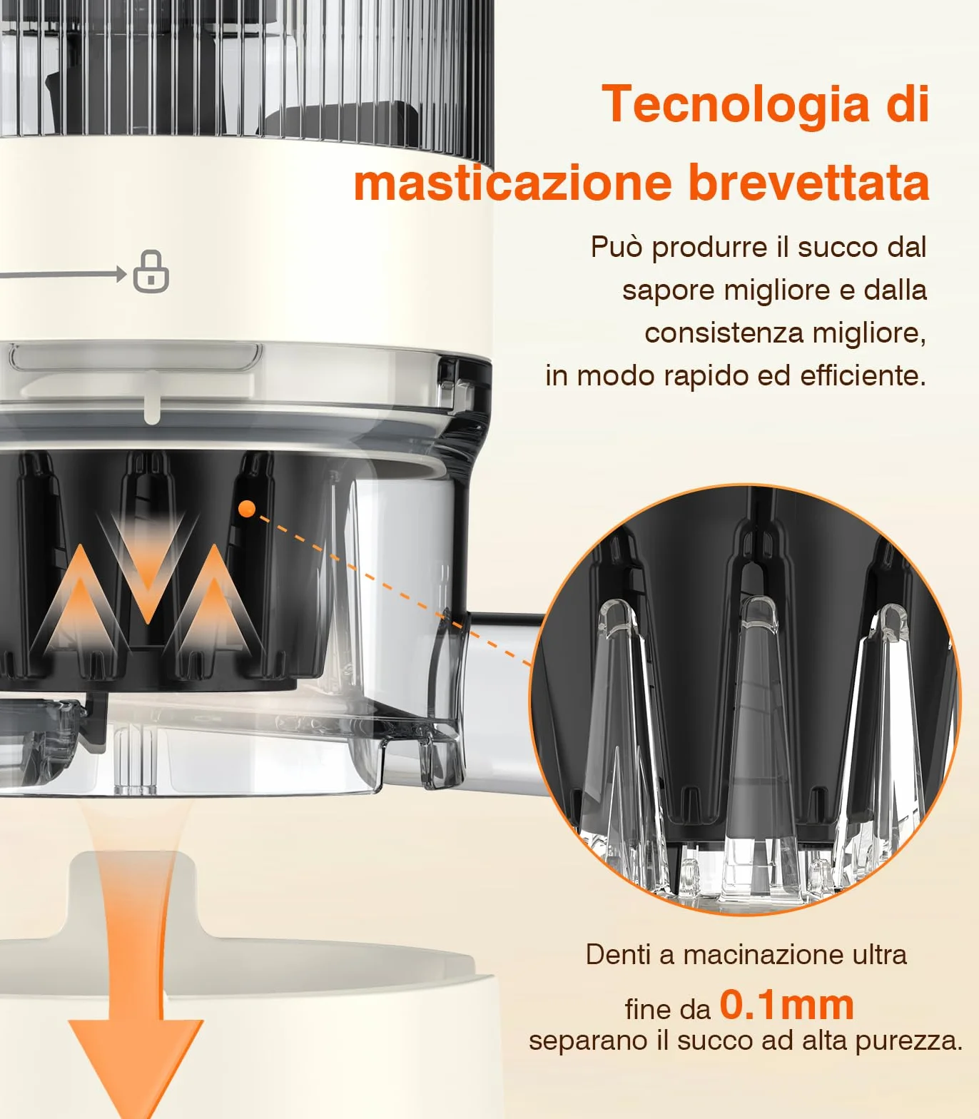 Estrattore Frutta e Verdura, Zasmira Estrattore con Scivolo di Alimentazione da 120 mm, Kein Vorschneiden Entsafter für Gemüse und Obst,Purezza del Succo del 99,6%/REV-Modus/Einfacher zu Reinigen