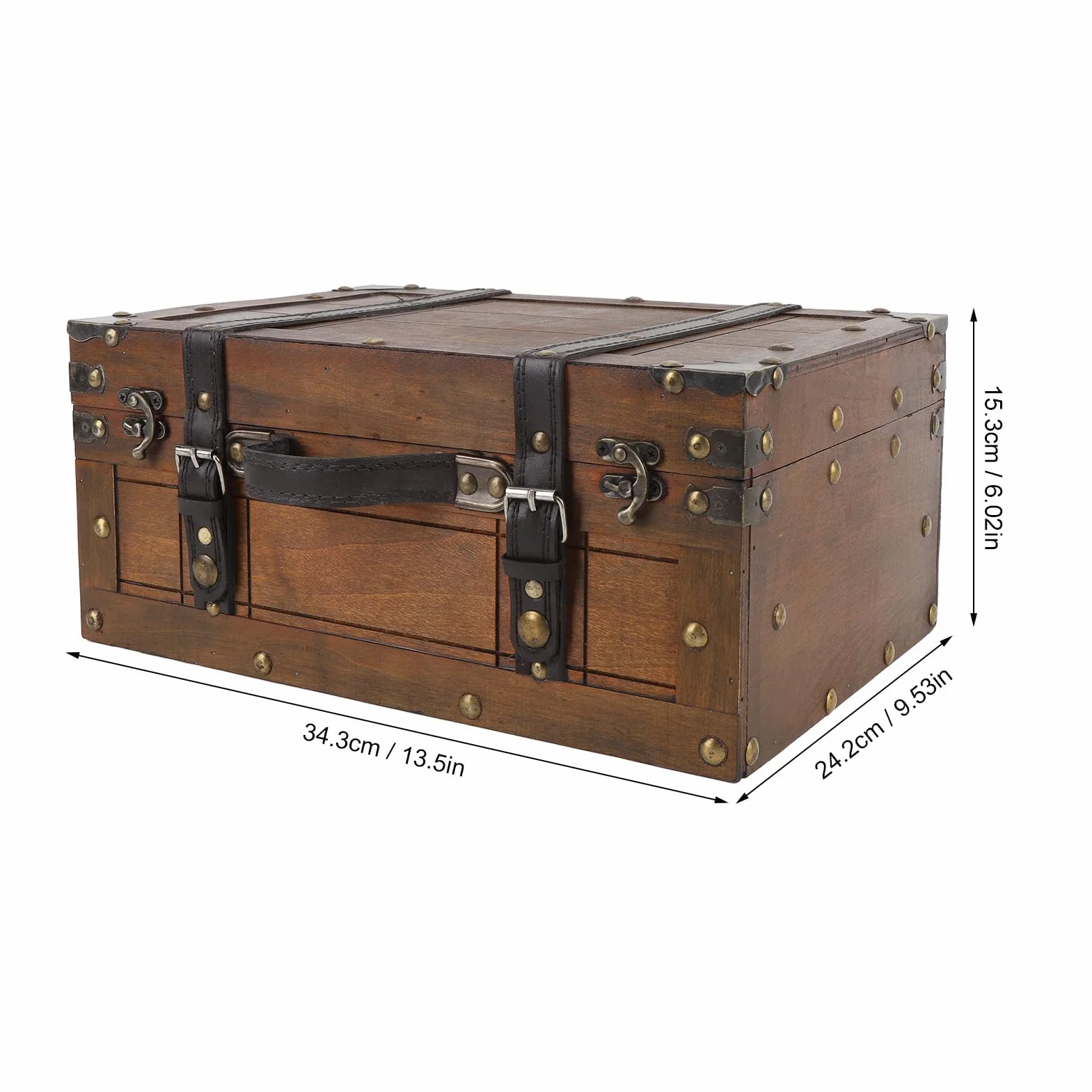 Topiky Baule Antico Decorativo in Legno, Borsa per Vestiti, Giocattoli, Accessori per Foto, Valigie (Grande)Legno