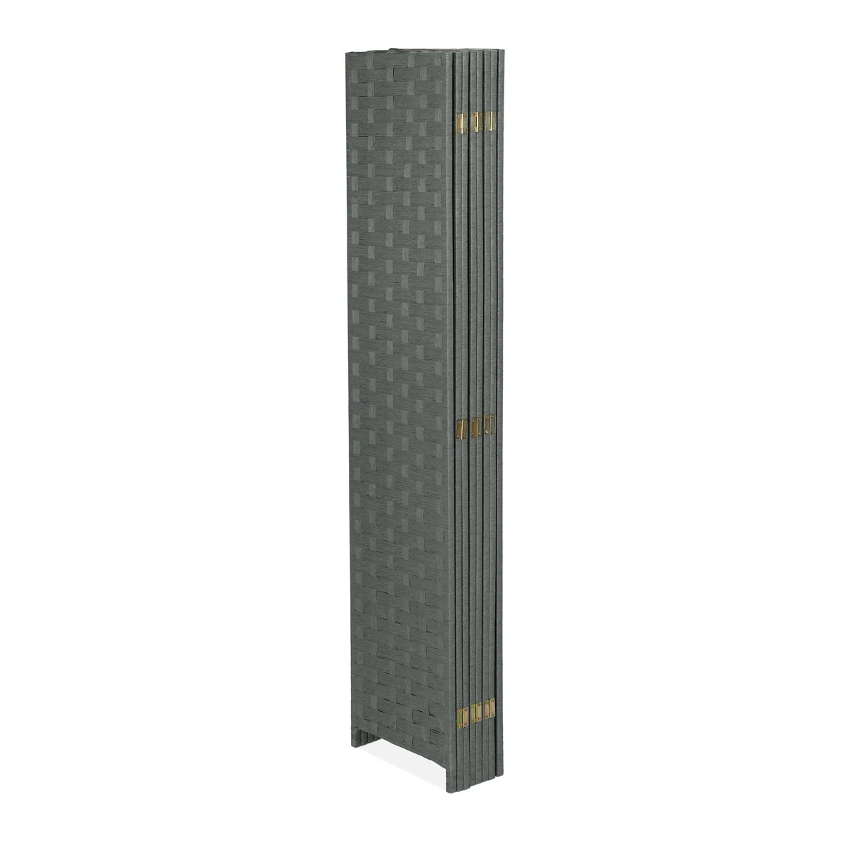 Relaxdays Paravento ad 8 Pannelli, Divisore Pieghevole, HxL170x320 cm, Legno, Carta, XXL, Separé per Interni, Grigio