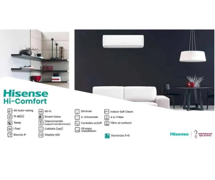 Climatizzatore Inverter Hisense Hi Comfort Wi-fi Trial Split 9000+9000+12000 Btu 3AMW52U4RJC R-32 A++