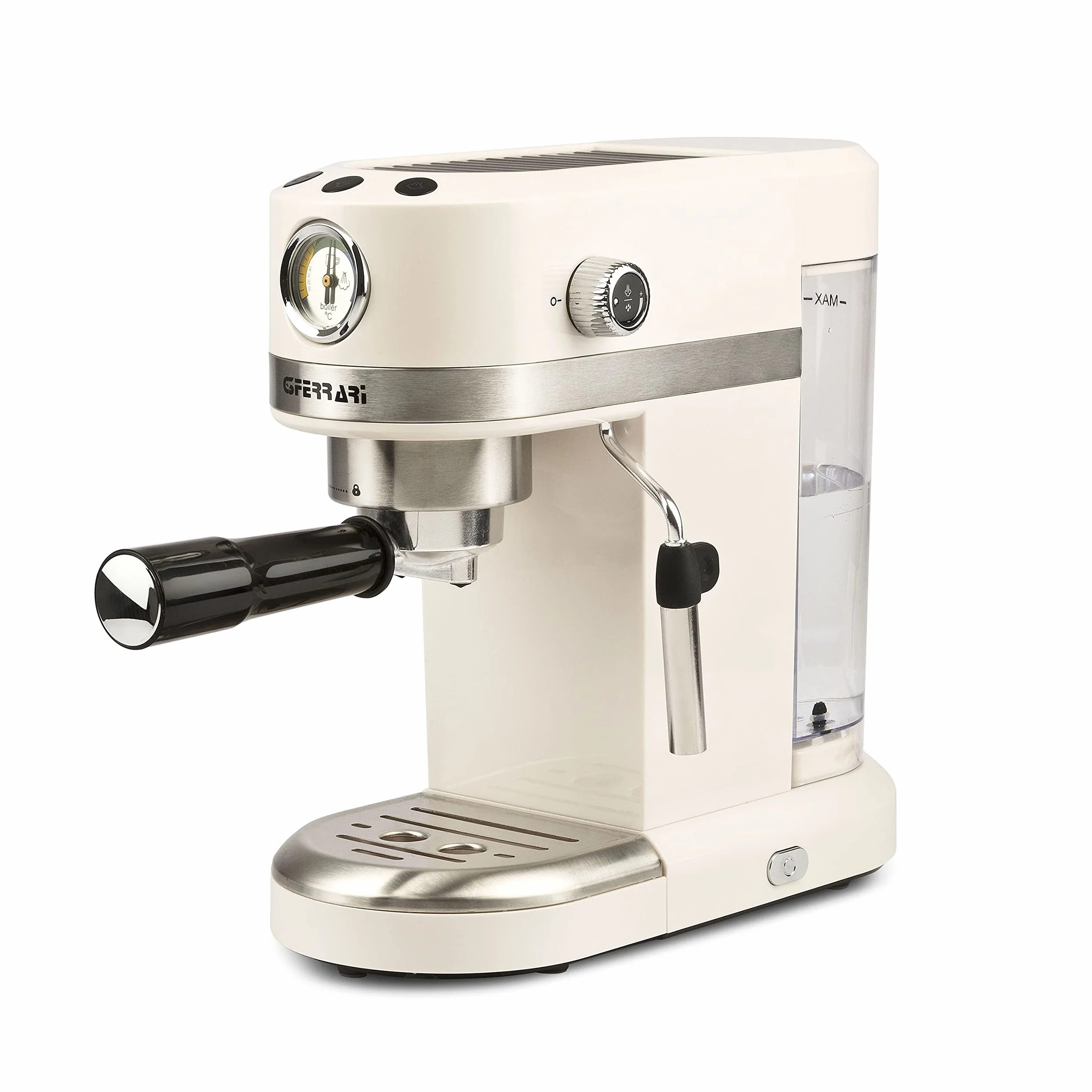G3 Ferrari G10168 Amarcord Macchina da Caffè Espresso Automatica, Caffè in Polvere e Cialde, con Vaporizzatore per Cappuccino, 15 bar, 1350W, Linea Vintage