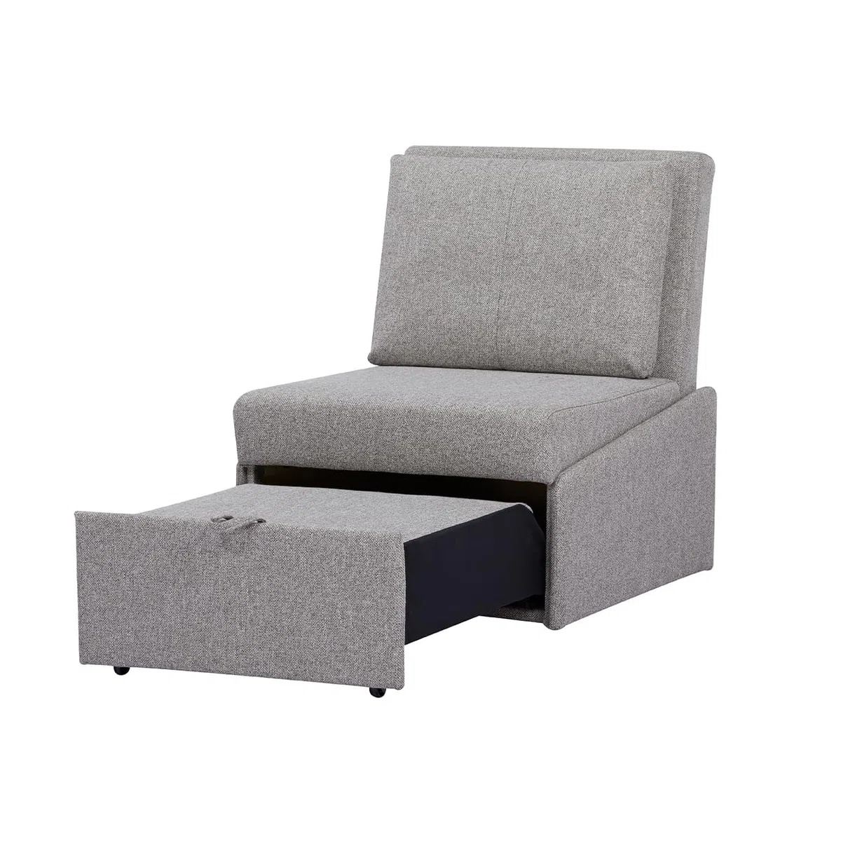 EVERGREENWEB - Poltrona Pouf Letto Singolo con Materasso e Cuscino INCLUSO, Prontoletto Salvaspazio Pieghevole, Pouf Poggiapiedi, Ottomano, Comodo Schienale Regolabile e Tasca Laterare | SOFY (Grigio)